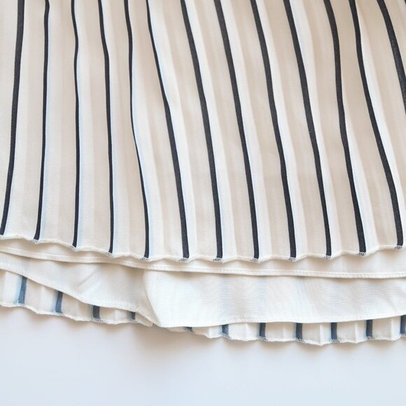 J. Crew Navy & White Pleated Knee Length Preppy Skirt Size 4 - Picture 10 of 13